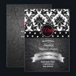 Damask & Polka Dots 70th Birthday Party Kaart<br><div class="desc">Ik hoop dat je geniet van deze geweldige 70e verjaardag met dit Damask & Polka Dots Design erop. U kunt al persoonlijke informatie over de Uitnodiging veranderen om aan uw behoeften te voldoen. Geniet van https://www.zazzle.com/store/artzdizigns</div>