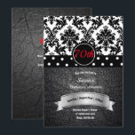 Damask & Polka Dots 70th Birthday Party Kaart<br><div class="desc">Ik hoop dat je geniet van deze geweldige 70e verjaardag met dit Damask & Polka Dots Design erop. U kunt al persoonlijke informatie over de Uitnodiging veranderen om aan uw behoeften te voldoen. Geniet van https://www.zazzle.com/store/artzdizigns</div>