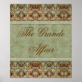 Damask Poster Brown Green (Voorkant)