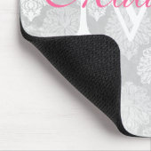 Damask Print Girly Monogram Name Muismat (Hoek)