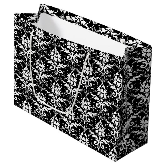 Damask Print Large Gift Bag Groot Cadeauzakje (Voorkant Gekanteld)