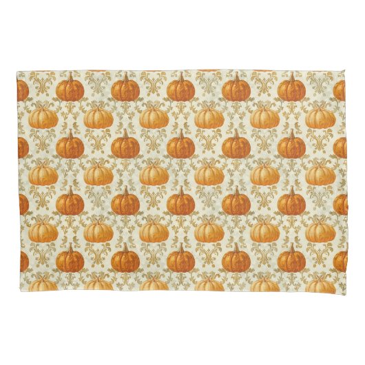 Damask Pumpkin Pattern Kussensloop Set (Voorkant-Links)