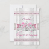Damask Quinceanera 15e Birthday Party sml Kaart (Voorkant)