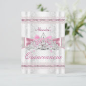 Damask Quinceanera 15e Birthday Party sml Kaart (Staand voorkant)