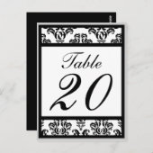 Damask Rand Tafelnummers (Zwart/Zilver/Wit) (Voorkant / Achterkant)