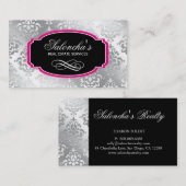Damask Real Estate Visitekaartje Silver Pink (Voorkant / Achterkant)