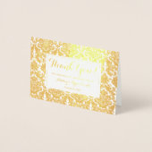 Damask Real Gold Folie Trouwfoto Dank u Kaarten (Voorkant)