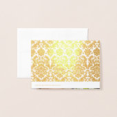 Damask Real Gold Folie Trouwfoto Dank u Kaarten (Met envelop)