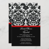 Damask Red Bridal Shower Kaart (Voorkant / Achterkant)