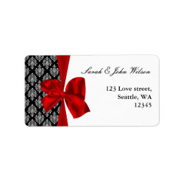 damask red bruiloft, return address label