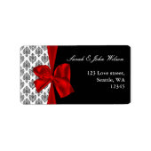damask red bruiloft, return address label (Voorkant)