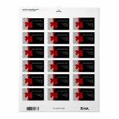 damask red bruiloft, return address label (Full Sheet)