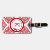 Damask Red en White Bagagelabel (Voorkant horizontaal)