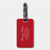 Damask Red en White Bagagelabel (Achterkant verticaal)