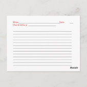 Damask Red Gerber Daisy Recept Kaart voor de bruid (Achterkant)