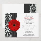 Damask Red Gerbera Daisy Recipe Vrijgezellenfeest Kaart (Voorkant / Achterkant)