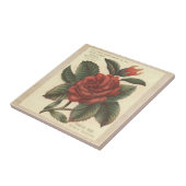  Damask Red Rose Tile/Trivet Tegeltje (Zijkant)