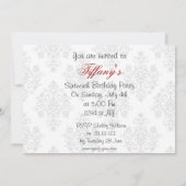 damask red Sweet Sixteen Uitnodiging (Achterkant)