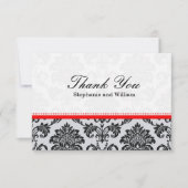 Damask Red Wedding Hartelijk dank Bedankkaart (Voorkant)