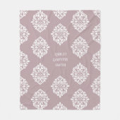 Damask Regency Classic Bleekroze Fleece Deken (Voorkant)
