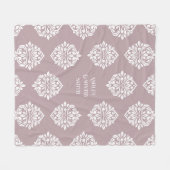 Damask Regency Classic Bleekroze Fleece Deken (Voorkant (Horizontaal))