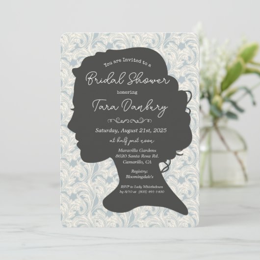  Damask Regency Era Vrijgezellenfeest Kaart (Staand voorkant)