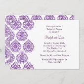 Damask Rehearsal Dinner Invitation Kaart (Voorkant / Achterkant)