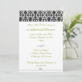 Damask Rehearsal Dinner Invitation Kaart (Staand voorkant)