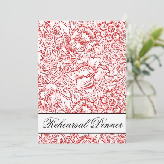 Damask repetitie diner uitnodigingen (Staand voorkant)