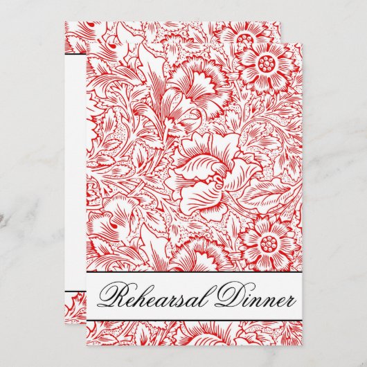 Damask repetitie diner uitnodigingen (Voorkant / Achterkant)