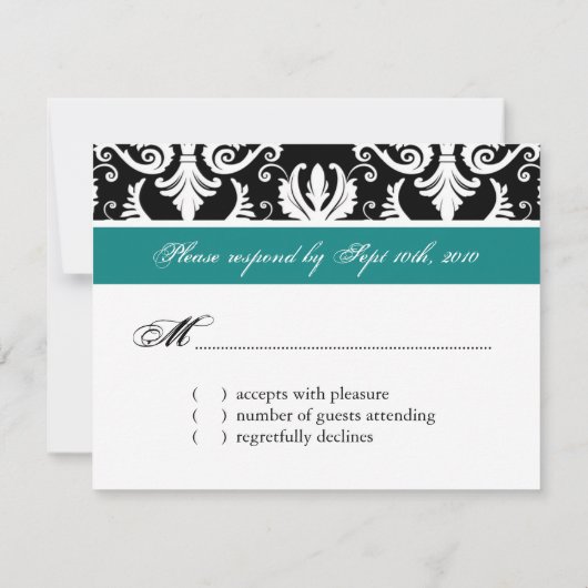 Damask Reply Cards - RSVP (Achterkant)