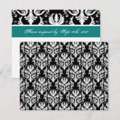 Damask Reply Cards - RSVP (Voorkant / Achterkant)