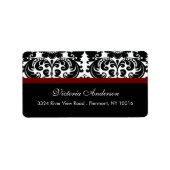Damask Retouradres Labels Merlot Wijn Rood (Voorkant)