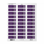  Damask Retouradreslabel (paarse) Etiket (Full Sheet)
