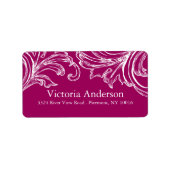  Damask Retouradreslabels RASPBERRY Etiket (Voorkant)