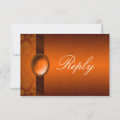 Damask Ribbon Copper Reply Card RSVP Kaartje (Achterkant)