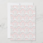 Damask Ribbon Invitation (roze) Kaart (Achterkant)