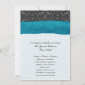 Damask Ribbon Wrapped Invitation - Blauwgroen Kaart (Achterkant)