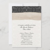 Damask Ribbon Wrapped Invitation - Champagne Kaart (Achterkant)