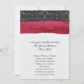 Damask Ribbon Wrapped Invitation - Red Kaart (Achterkant)