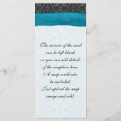 Damask Ribbon Wrapped Order of Service - Blauwgroe Programmakaart (Achterkant)