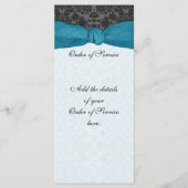 Damask Ribbon Wrapped Order of Service - Blauwgroe Programmakaart (Voorkant)