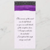 Damask Ribbon Wrapped Order of Service - Paars Programmakaart (Achterkant)