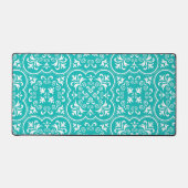 Damask Robin Egg Blue Designer Colour Coordinated Bureaumat (Voorkant)