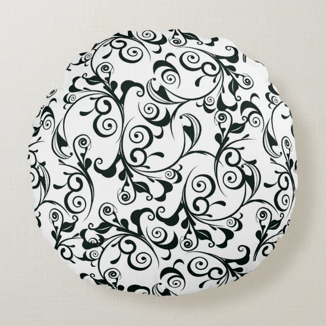 Damask Rond Kussen (Voorkant)