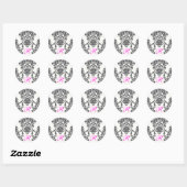 Damask Ronde Initialen Sticker (Vel)