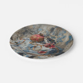 Damask - Ronde papieren Borden Bordje (Gekanteld)