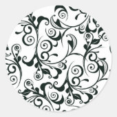 Damask Ronde Sticker (Voorkant)