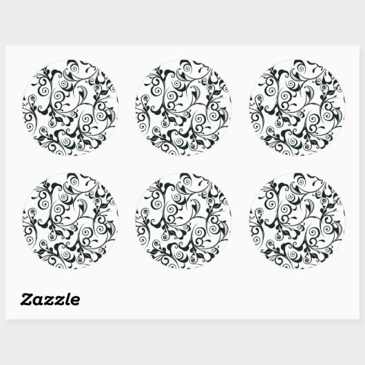 Damask Ronde Sticker (Vel)