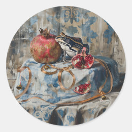 Damask - Ronde Stickers voor briefpapier